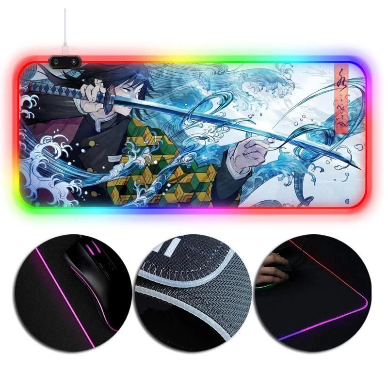 OneHeroSuits Demon Slayer Theme RGB Lighting Gaming Mouse Pad 2 OneHeroSuits Demon Slayer Theme RGB Lighting Gaming Mouse Pad