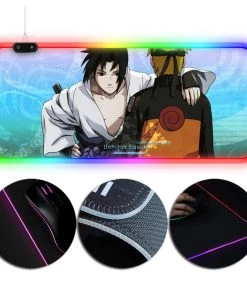 OneHeroSuits Naruto Sasuke And Naruto Printed RGB Gaming Mouse Pad 900mm X 400mm Size