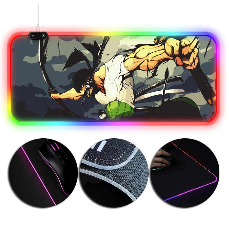 OneHeroSuits RGB Gaming Mouse Pad Extra Large One Piece Zoro Printing 1 OneHeroSuits RGB Gaming Mouse Pad Extra Large One Piece Zoro Printing