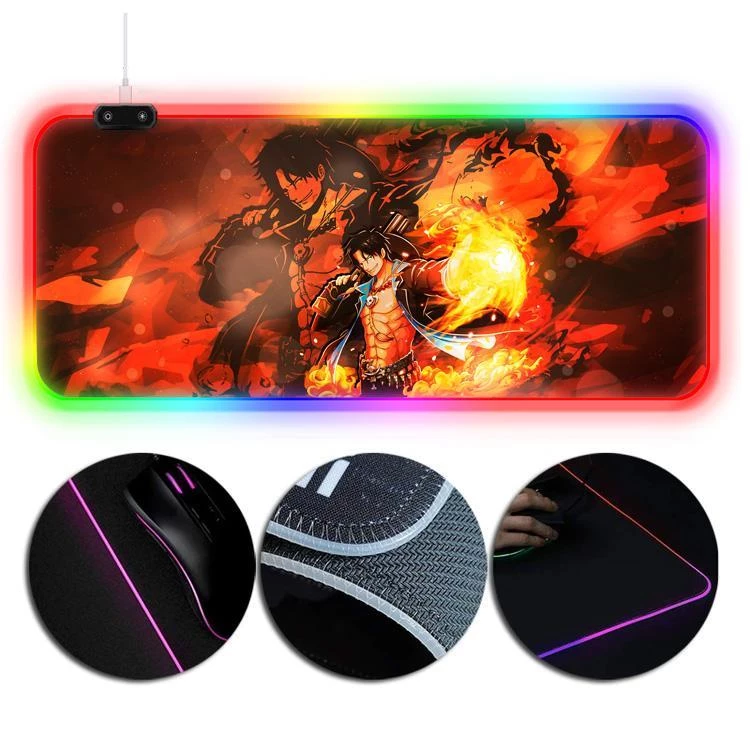 OneHeroSuits Portgas D. Ace Printing RGB Gaming Mouse Pad Straw Hat Pirates Extra Large 1 OneHeroSuits Portgas D. Ace Printing RGB Gaming Mouse Pad Straw Hat Pirates Extra Large