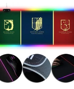 OneHeroSuits LED Mouse Pad Large Extended Mousepad Attack On Titan Logo Printed