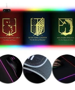 OneHeroSuits Attack On Titan Logo Printed LED Mouse Pad Large Extended Mousepad Full Desktop