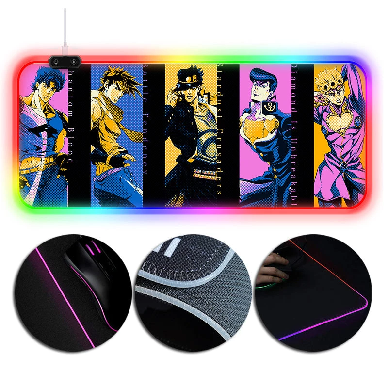 OneHeroSuits Creative Printed RGB Gaming Mouse Pad Extra Large JoJo's Bizarre Adventure Edition 1 OneHeroSuits Creative Printed RGB Gaming Mouse Pad Extra Large JoJo's Bizarre Adventure Edition
