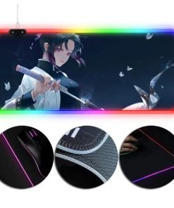 OneHeroSuits Extended Mouse Pad RGB LED Gaming Pad Demon Slayer Shinobu Kocho Printing