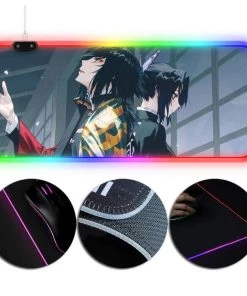 OneHeroSuits Demon Slayer Giyu And Shinobu Kocho Printing RGB LED Extended Mouse Pad