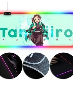 OneHeroSuits Demon Slayer Tanjiro Theme Printed RGB Gaming Mouse Pad Extra Large