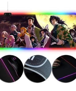 OneHeroSuits Demon Slayer All Hashira Characters Printed RGB Gaming Mouse Pad Extra Large V2