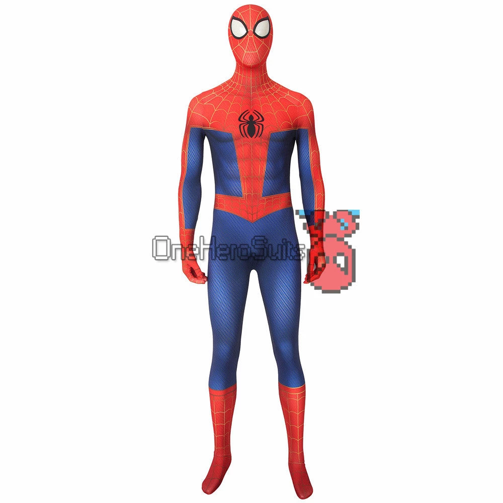 OneHeroSuits Peter Parker Suit Into The Spider-Verse Spiderman Bodysuit Zentai/Jumpsuit 2 OneHeroSuits Peter Parker Suit Into The Spider-Verse Spiderman Bodysuit Zentai/Jumpsuit
