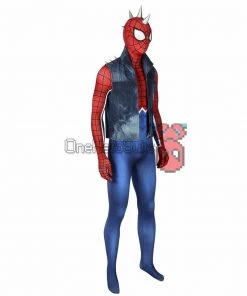 OneHeroSuits Punk-Rock Spidey Suit Hobart Brown Bodysuit With Vest