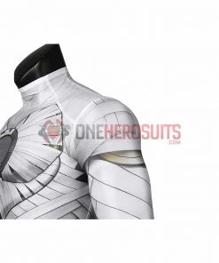 OneHeroSuits Moon Knight Cosplay Costumes White Spandex Bodysuit With Cloak
