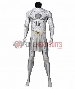 OneHeroSuits Moon Knight Cosplay Costumes White Spandex Bodysuit With Cloak