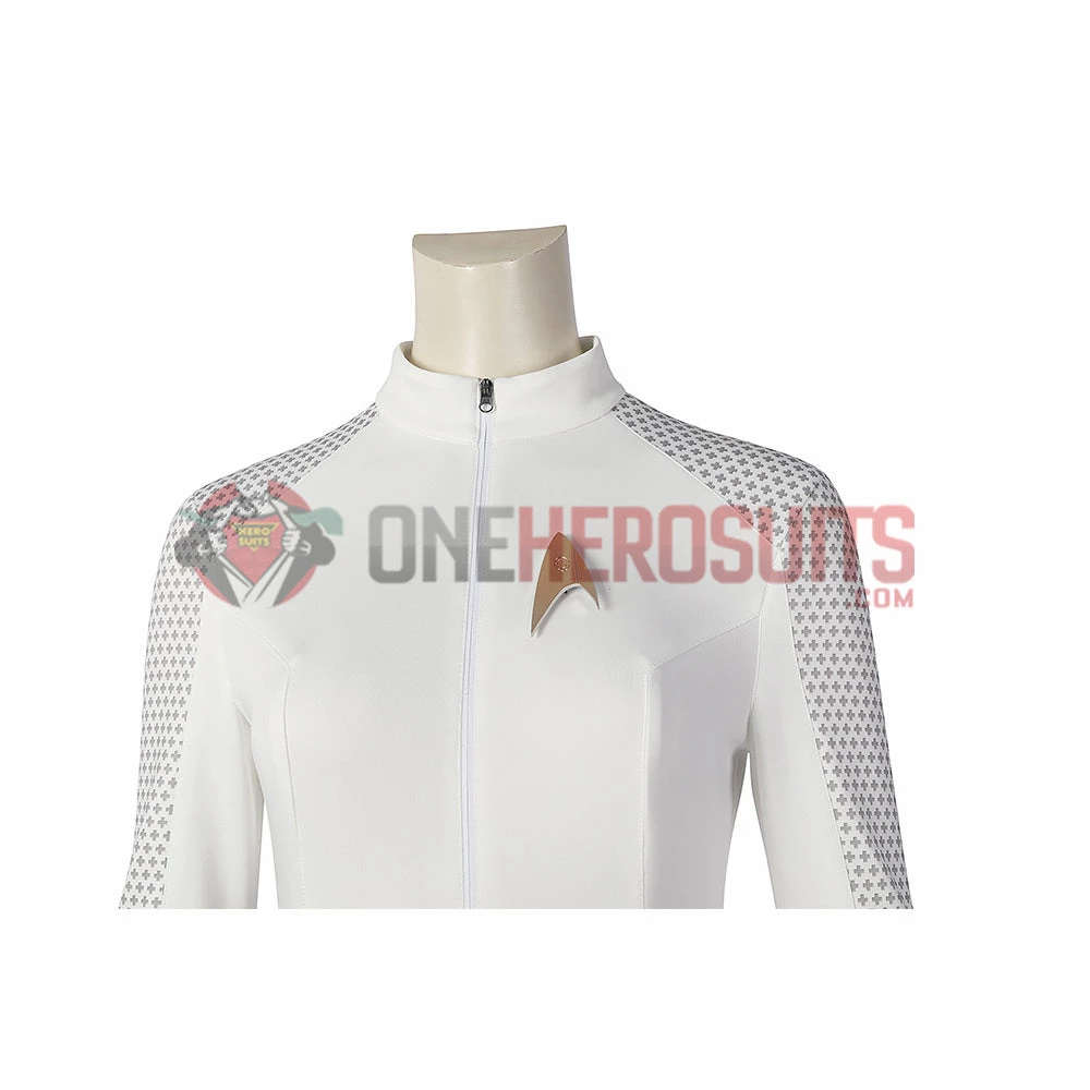 OneHeroSuits Star Trek Cosplay Costume Strange New Worlds Nurse Chapel White Jumpsuit 7 OneHeroSuits Star Trek Cosplay Costume Strange New Worlds Nurse Chapel White Jumpsuit
