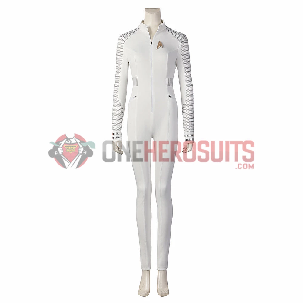OneHeroSuits Star Trek Cosplay Costume Strange New Worlds Nurse Chapel White Jumpsuit 3 OneHeroSuits Star Trek Cosplay Costume Strange New Worlds Nurse Chapel White Jumpsuit