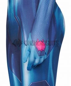 OneHeroSuits Costumes Metroid Cosplay Costume Samus Aran Blue Jumpsuits