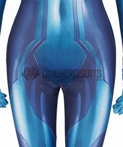 OneHeroSuits Costumes Metroid Cosplay Costume Samus Aran Blue Jumpsuits