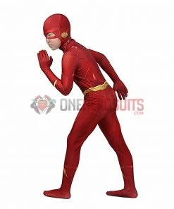 OneHeroSuits Kids Flash Season 5 Cosplay Suit Barry Allen Spandex BodySuit