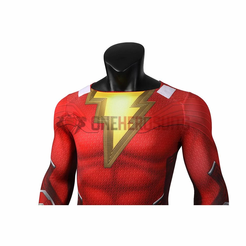 OneHeroSuits Shazam 2 Fury Of The Gods Cosplay Costume 3D Printed Jumpsuits With Cloak 10 OneHeroSuits Shazam 2 Fury Of The Gods Cosplay Costume 3D Printed Jumpsuits With Cloak
