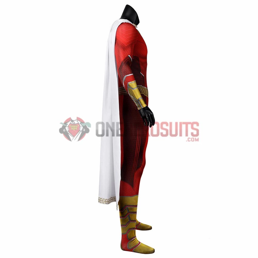 OneHeroSuits Shazam 2 Fury Of The Gods Cosplay Costume 3D Printed Jumpsuits With Cloak 7 OneHeroSuits Shazam 2 Fury Of The Gods Cosplay Costume 3D Printed Jumpsuits With Cloak