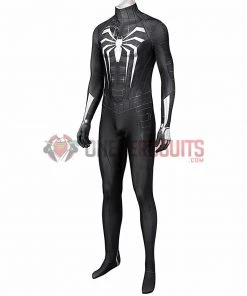 OneHeroSuits Spider Man Miles Morales PS5 Cosplay Suit Symbiote Black Spandex Bodysuit