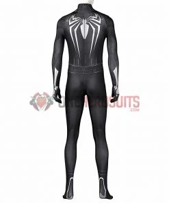 OneHeroSuits Spider Man Miles Morales PS5 Cosplay Suit Symbiote Black Spandex Bodysuit