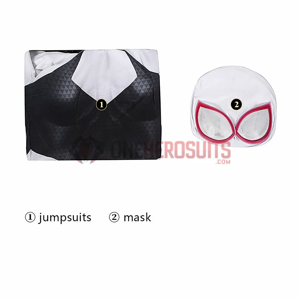 OneHeroSuits Across The Spider-Verse Gwen Cosplay Costume Gwen Spandex Suit Zentai/Jumpsuit 2 OneHeroSuits Across The Spider-Verse Gwen Cosplay Costume Gwen Spandex Suit Zentai/Jumpsuit