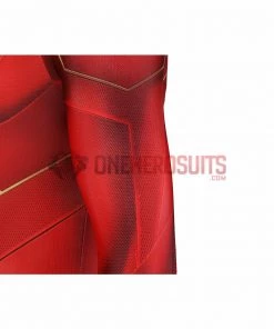 OneHeroSuits Costumes The Flash S8 Spandex Cosplay Bodysuit With Gold Boots