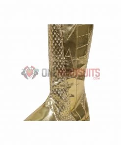 OneHeroSuits Costumes The Flash S8 Spandex Cosplay Bodysuit With Gold Boots