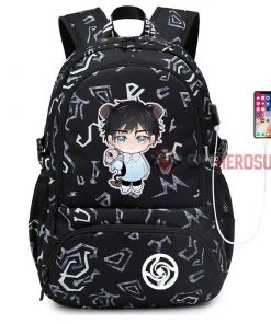 OneHeroSuits Animation Printed Backpack With USB Charging Port Sorcery Fight Megumi Fushiguro Edition Accessories