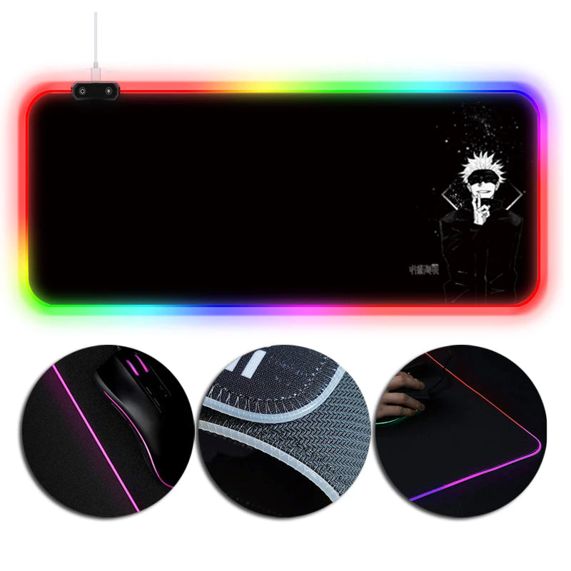 OneHeroSuits Sorcery Fight RGB Mouse Pad Jujutsu Kaisen Satoru Gojo Black Printed RGB Gaming Mouse Pad 1 OneHeroSuits Sorcery Fight RGB Mouse Pad Jujutsu Kaisen Satoru Gojo Black Printed RGB Gaming Mouse Pad